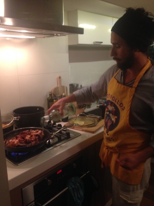 Brazilian cook-up: Felipe working his magic